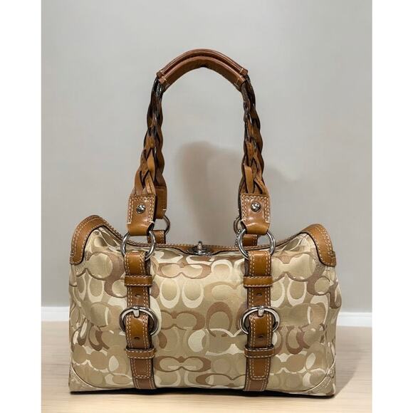 Y2K Coach 10995 Chelsea Optic Signature Turn Lock Satchel & Checkbook Wallet - Picture 3 of 16